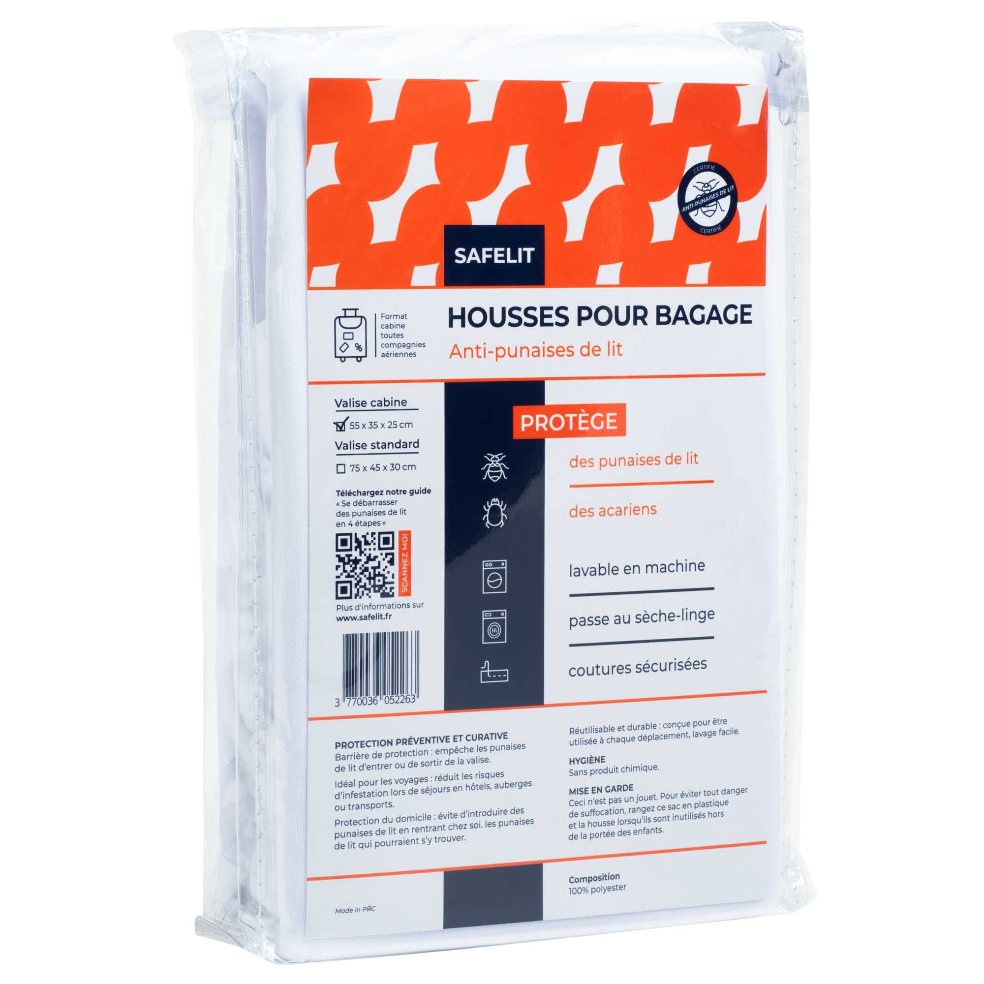 Housse de protection bagage anti punaise de lit SAFELIT