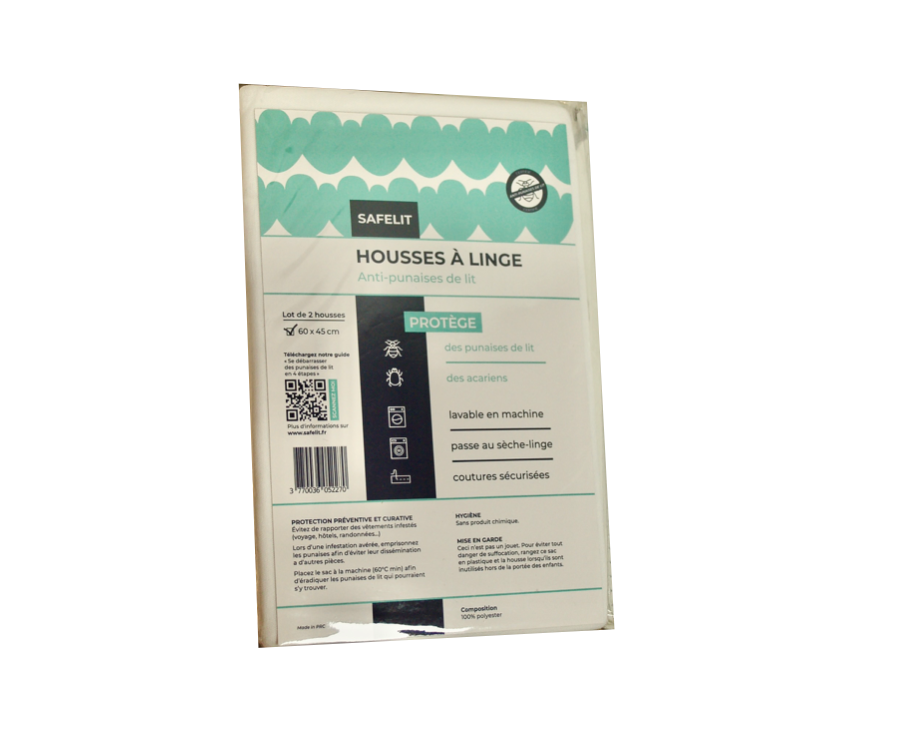 Housses à linge anti-punaise de lit SAFELIT - Lot de 2