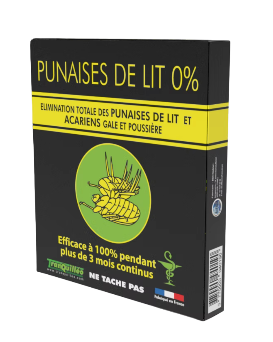 Plaquette insecticide lit – 100% élimination punaises de lit en 10h