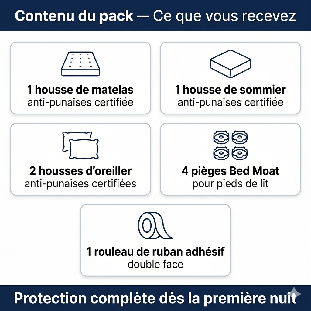Pack protection intégrale lit anti-punaises de lit | SAFELIT
