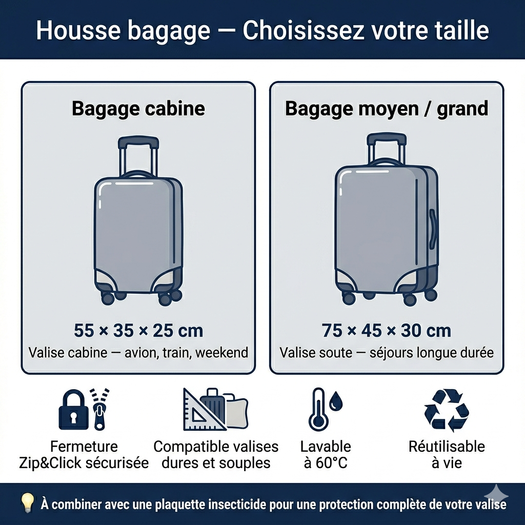 Housse bagage anti-punaises de lit – Cabine & soute