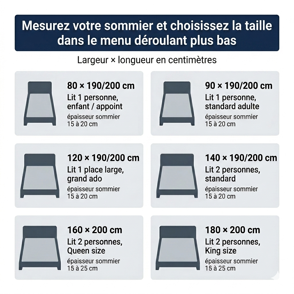Housse de sommier anti-punaises de lit – Protection intégrale 6 faces