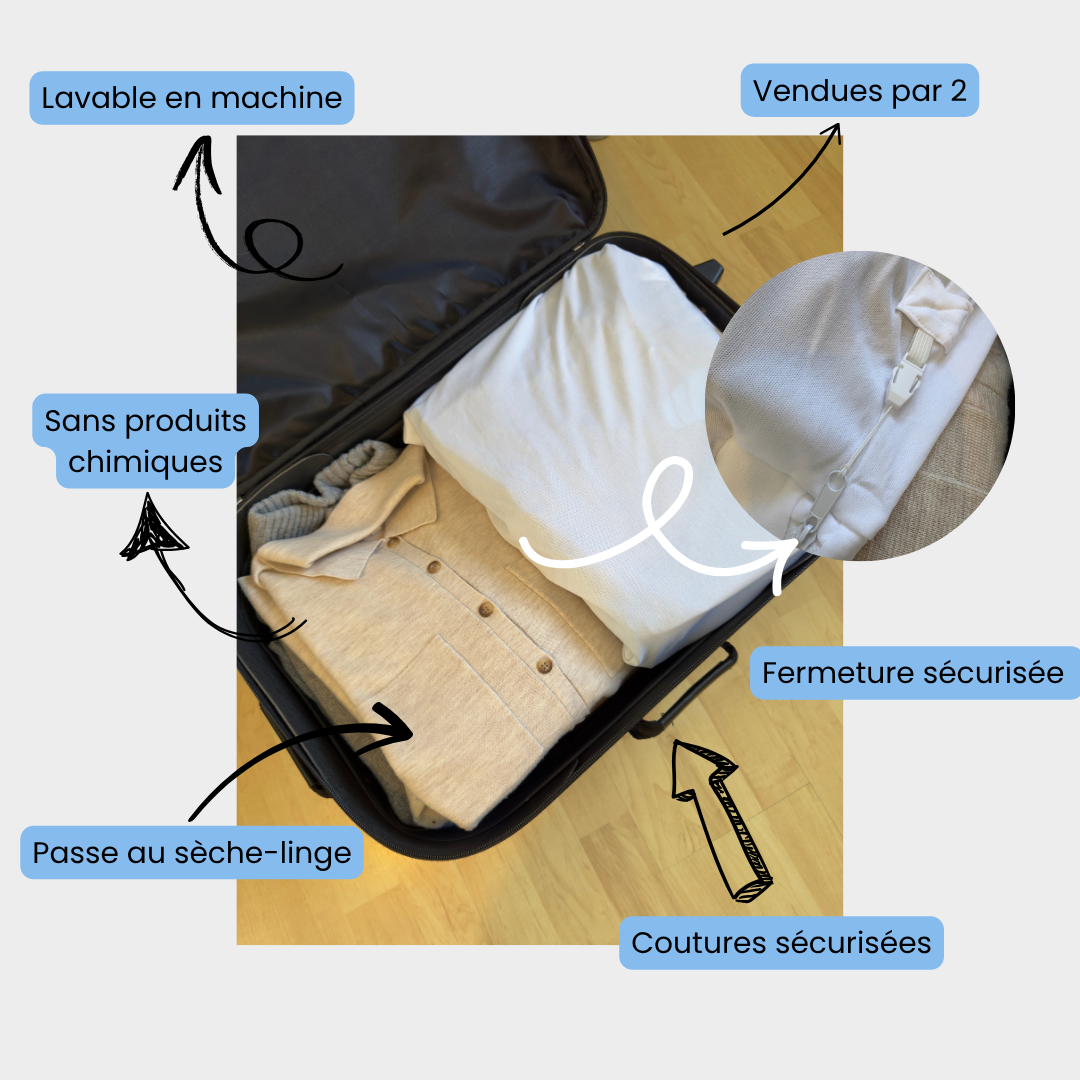 Housses à linge anti-punaise de lit SAFELIT - Lot de 2