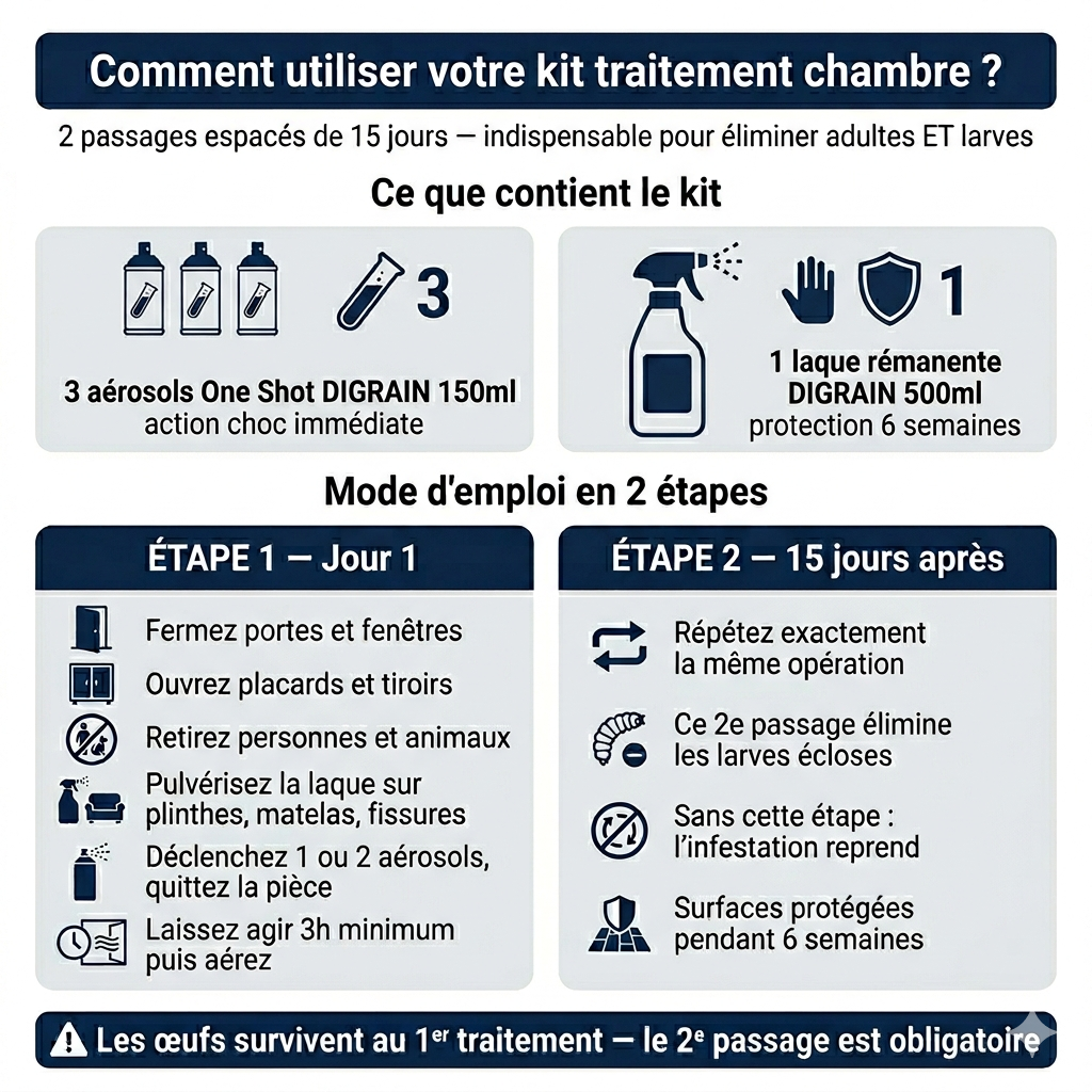 Kit insecticide anti-punaises de lit – Traitement chambre en 2 étapes