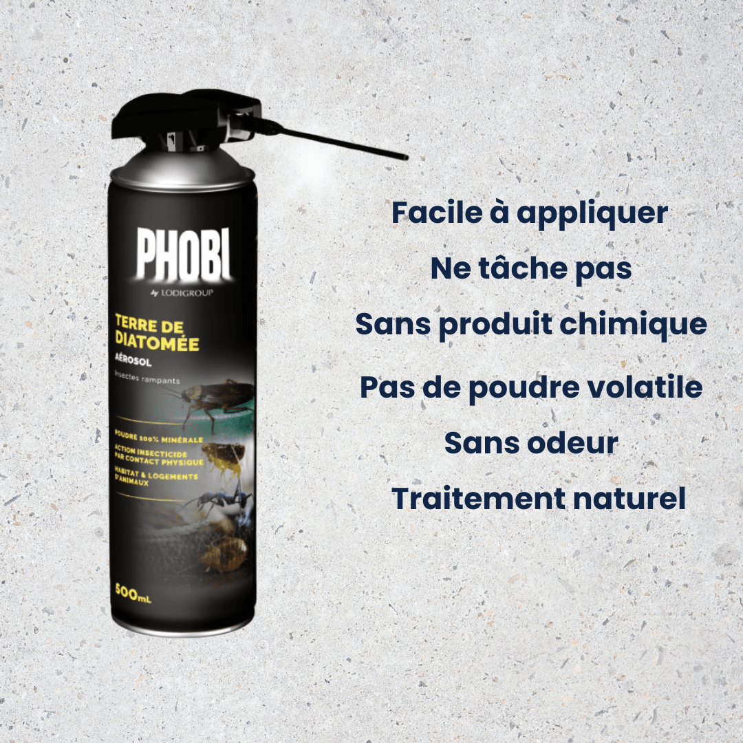 Terre de diatomée anti-punaises de lit en aérosol Safelit