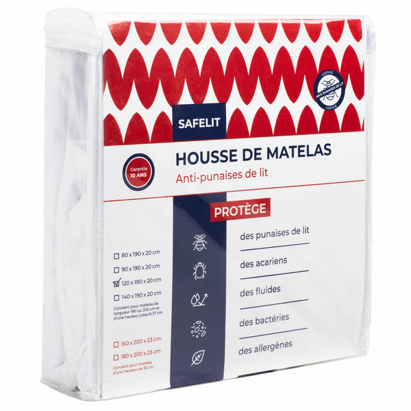 Housse Matelas Imperméable 120x190x30 Cm – Fermeture Éclair 360°, Anti-Punaises De Lit, Anti-Acariens, Hypoallergénique, Lavable