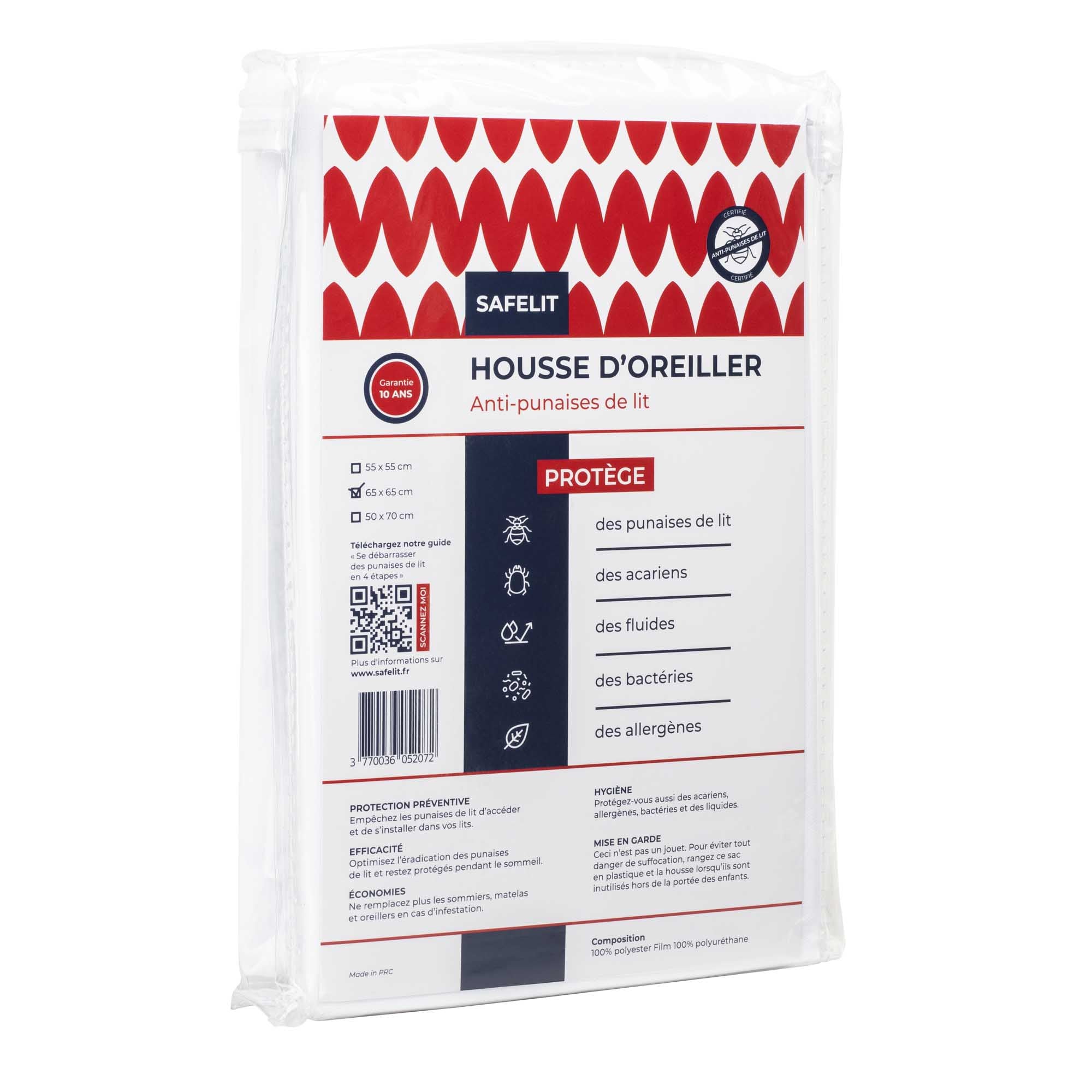 Housse d'oreiller anti punaise de lit SAFELIT
