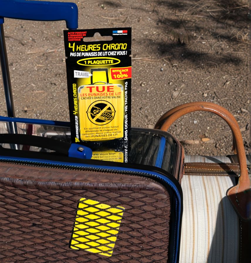 Plaquettes insecticides anti punaise de lit pour valises - 4 heures chrono