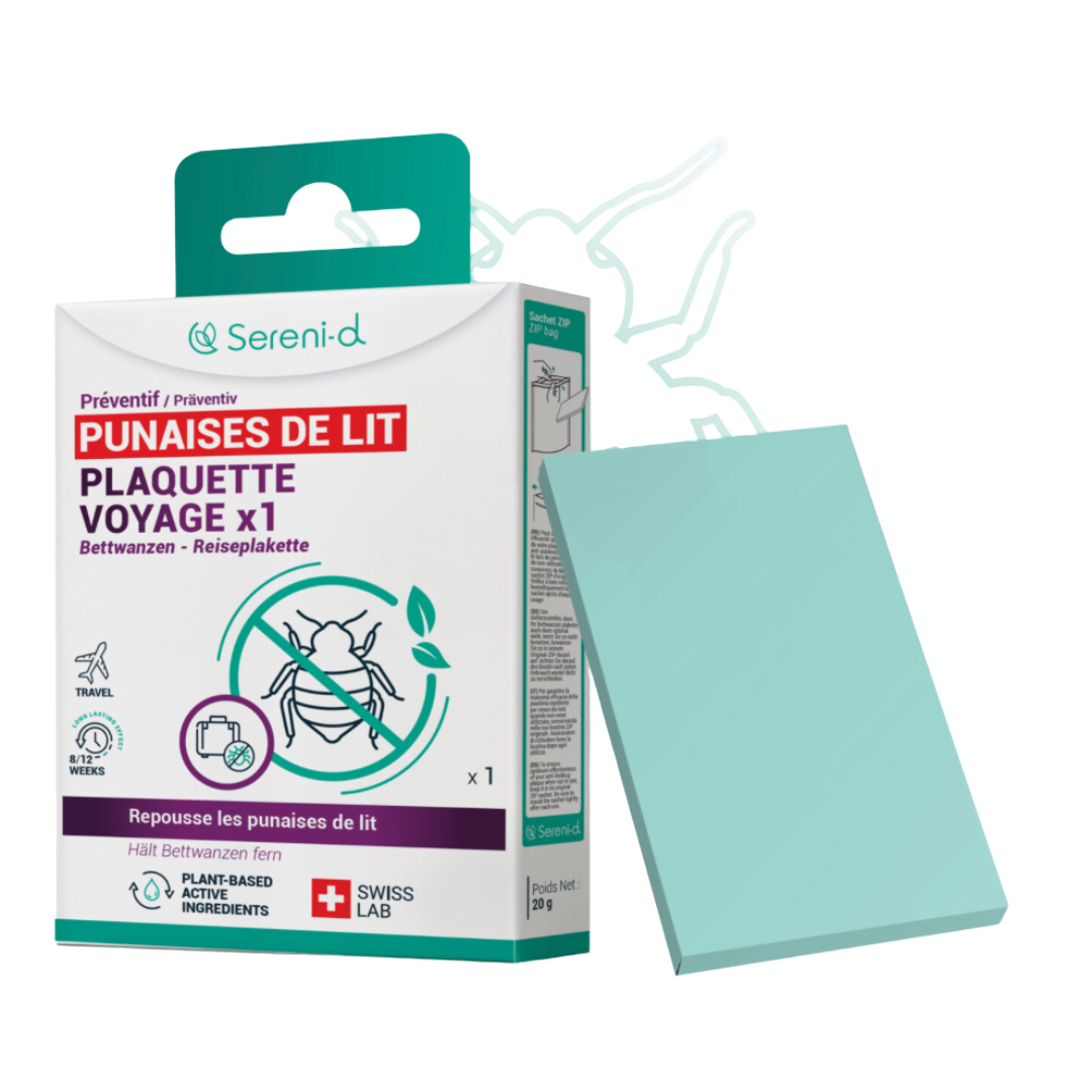 Plaquette répulsive anti-punaises de lit pour bagage – SERENI-D