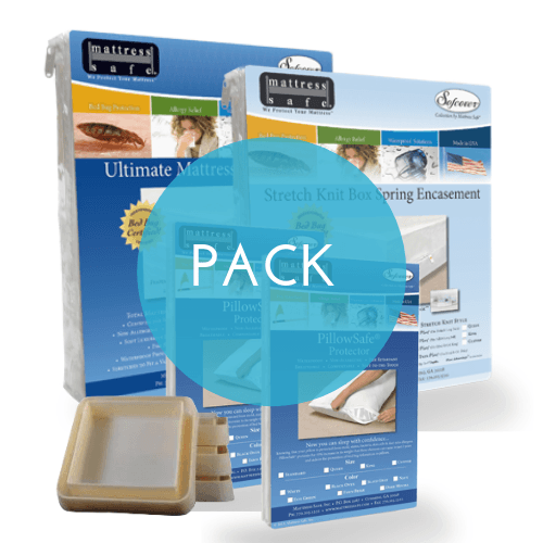 Pack complet pour protéger sa literie des punaises de lit - Housse de matelas, sommier, oreiller